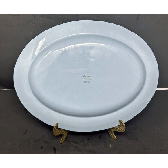 WEDGWOOD Queen's Ware Embossed CREAM ON LAVENDER 14" Platter Shell Edge Grapes - Picture 2 of 12